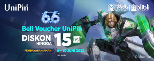 Promo Voucher UniPin Diskon 15% di 6.6 Blibli